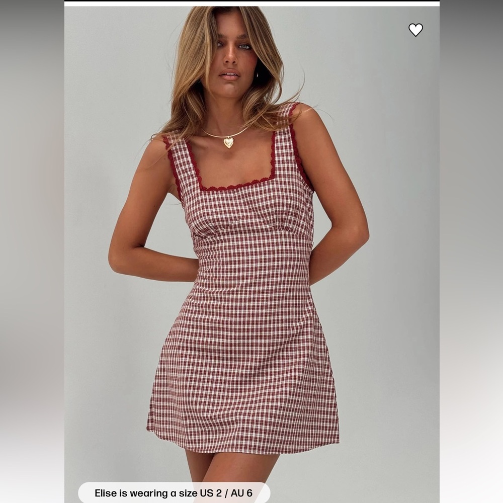 Princess Polly Red gingham Dasha Mini Dress